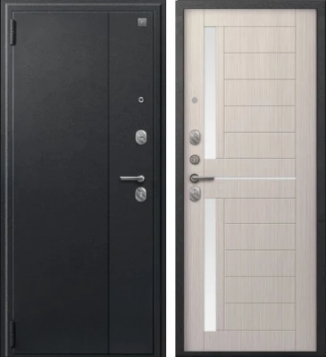 Дверь A-01 черный сатин - капучино 3д