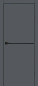 Межкомнатная дверь P-19 AL черный молдинг Графит матовый