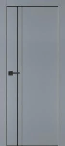 Межкомнатная дверь PX-20  черная кромка с 4-х ст. Серый матовый