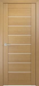 Межкомнатная дверь ЛУ-7 орех (стекло сатинат, 900x2000)