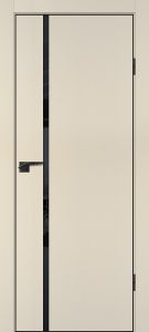 Межкомнатная дверь P-22  кромка ABS черная c 4-х ст. Бежевый матовый