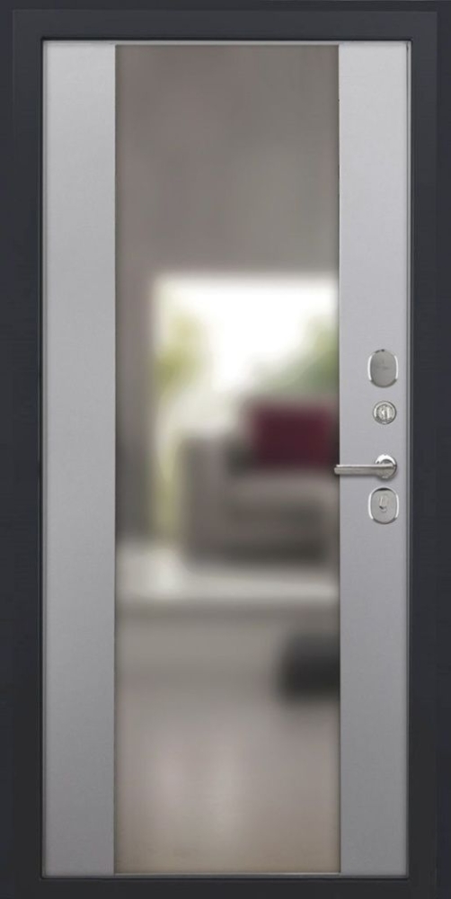 Входная дверь ДвериПРО Аура Алиса (16мм, ПВХ софт грей, зеркало) DPRO196431 внутренняя сторона